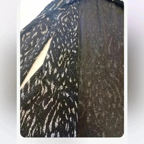 Frank Lyman Open Cardigan Black  White Stretch Size 8 - Picture 7 of 11